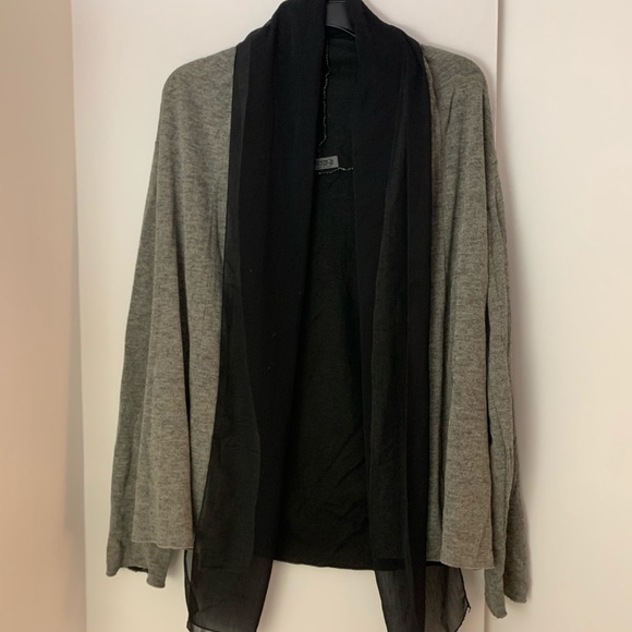 Grey Cardigan With Black Chiffon Lining - Picture 5 of 7
